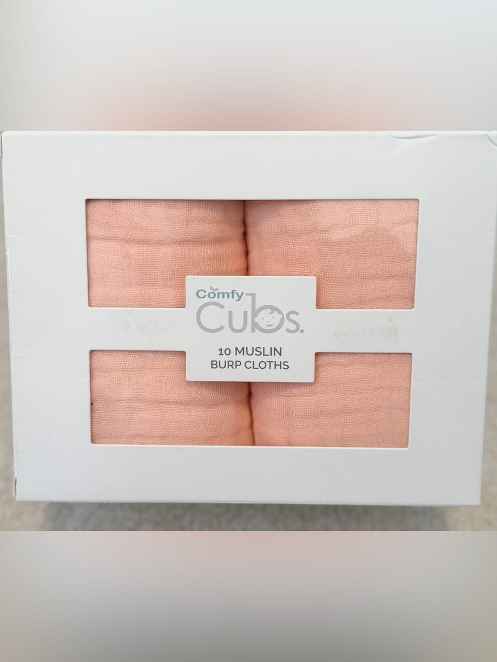 Comfy Cubs Muslin Burp Cloths 10 Pack Cotton 6 Layer NWT